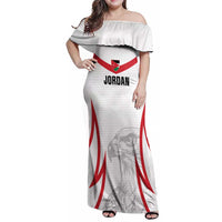 Jordan Football Custom Family Matching Off Shoulder Maxi Dress and Hawaiian Shirt Go The Chivalrous Ones - Wonder Print Shop