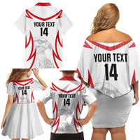 Jordan Football Custom Family Matching Off Shoulder Short Dress and Hawaiian Shirt Go The Chivalrous Ones - Wonder Print Shop