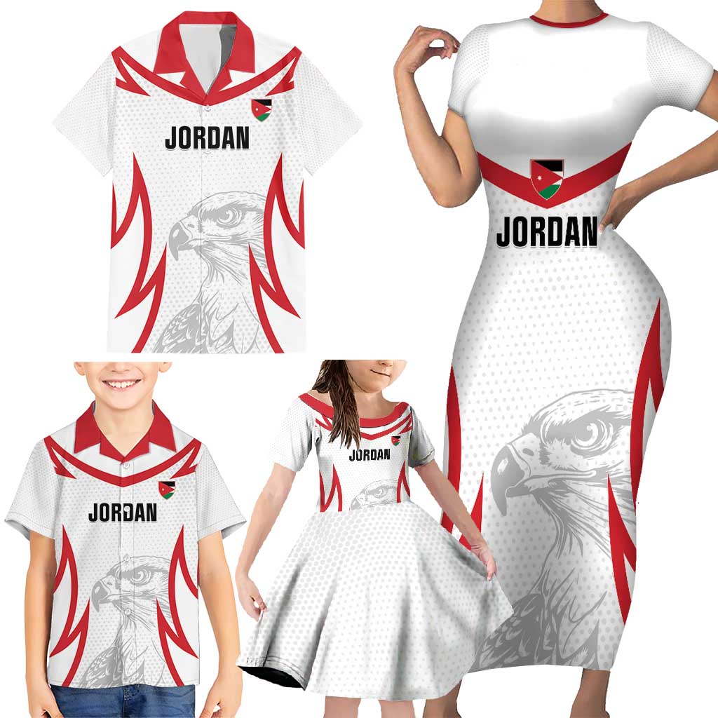 Jordan Football Custom Family Matching Short Sleeve Bodycon Dress and Hawaiian Shirt Go The Chivalrous Ones - Wonder Print Shop