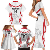 Jordan Football Custom Family Matching Short Sleeve Bodycon Dress and Hawaiian Shirt Go The Chivalrous Ones - Wonder Print Shop