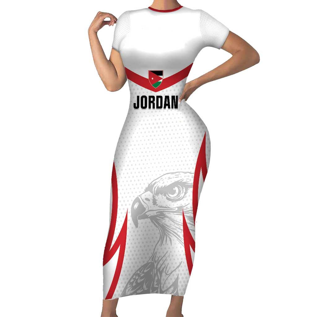 Jordan Football Custom Family Matching Short Sleeve Bodycon Dress and Hawaiian Shirt Go The Chivalrous Ones - Wonder Print Shop