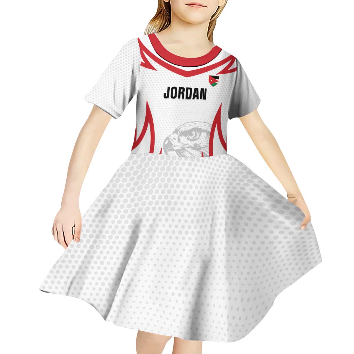 Jordan Football Custom Kid Short Sleeve Dress Go The Chivalrous Ones - Wonder Print Shop