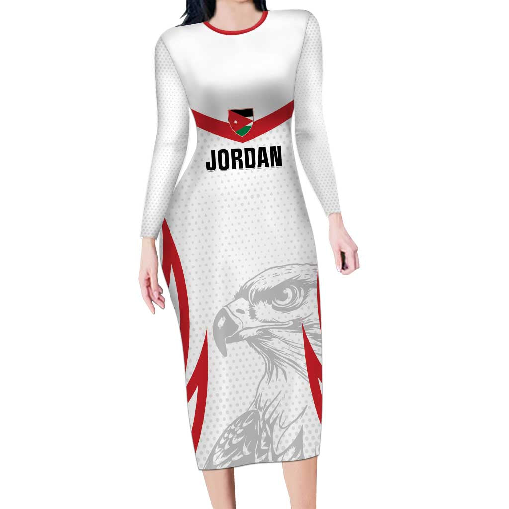 Jordan Football Custom Long Sleeve Bodycon Dress Go The Chivalrous Ones - Wonder Print Shop