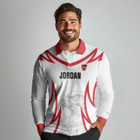 Jordan Football Custom Long Sleeve Polo Shirt Go The Chivalrous Ones - Wonder Print Shop