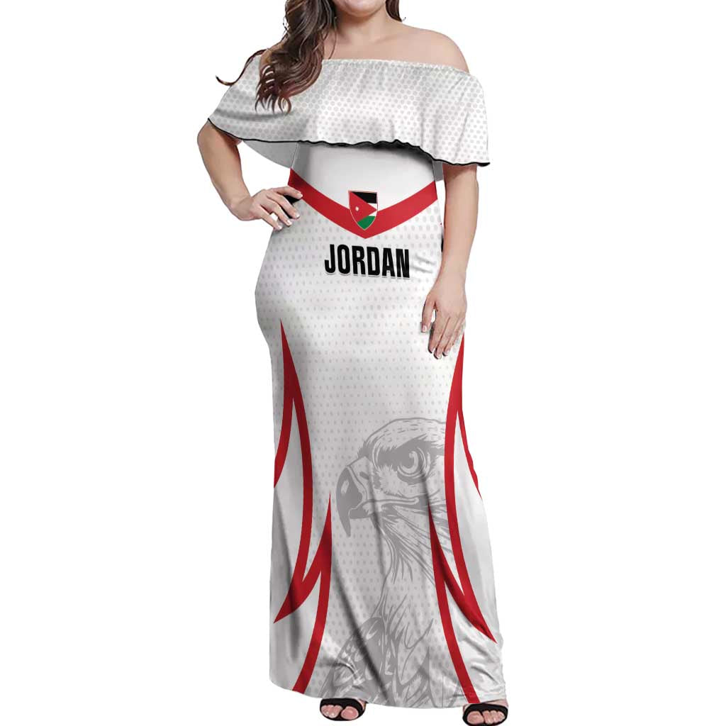 Jordan Football Custom Off Shoulder Maxi Dress Go The Chivalrous Ones - Wonder Print Shop