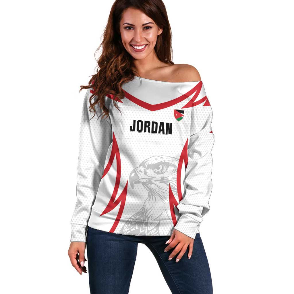 Jordan Football Custom Off Shoulder Sweater Go The Chivalrous Ones - Wonder Print Shop