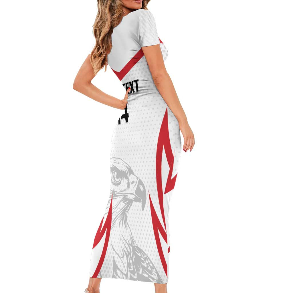 Jordan Football Custom Short Sleeve Bodycon Dress Go The Chivalrous Ones - Wonder Print Shop