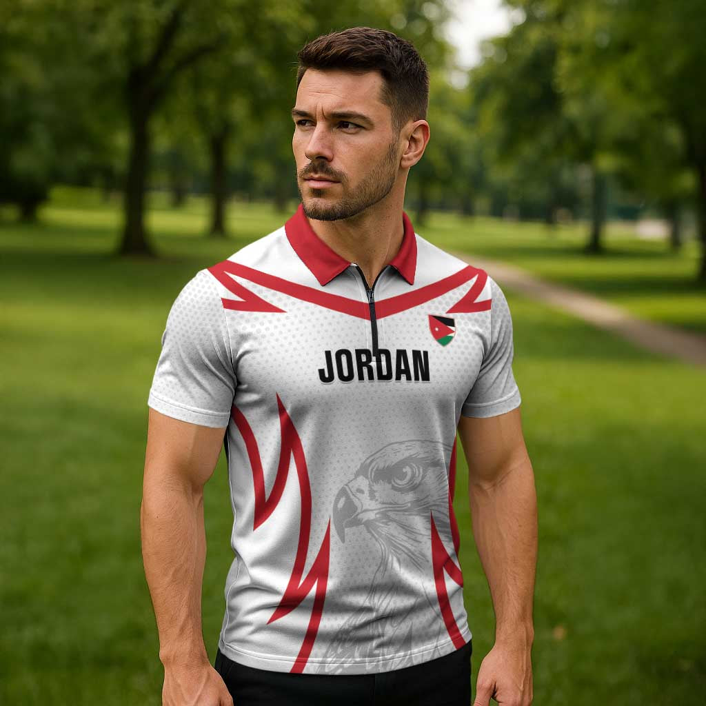 Jordan Football Custom Zipper Polo Shirt Go The Chivalrous Ones - Wonder Print Shop