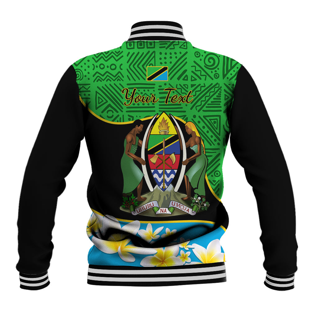 Personalised Tanzania Independence Day Baseball Jacket Heri ya Siku ya Uhuru African Pattern - Wonder Print Shop