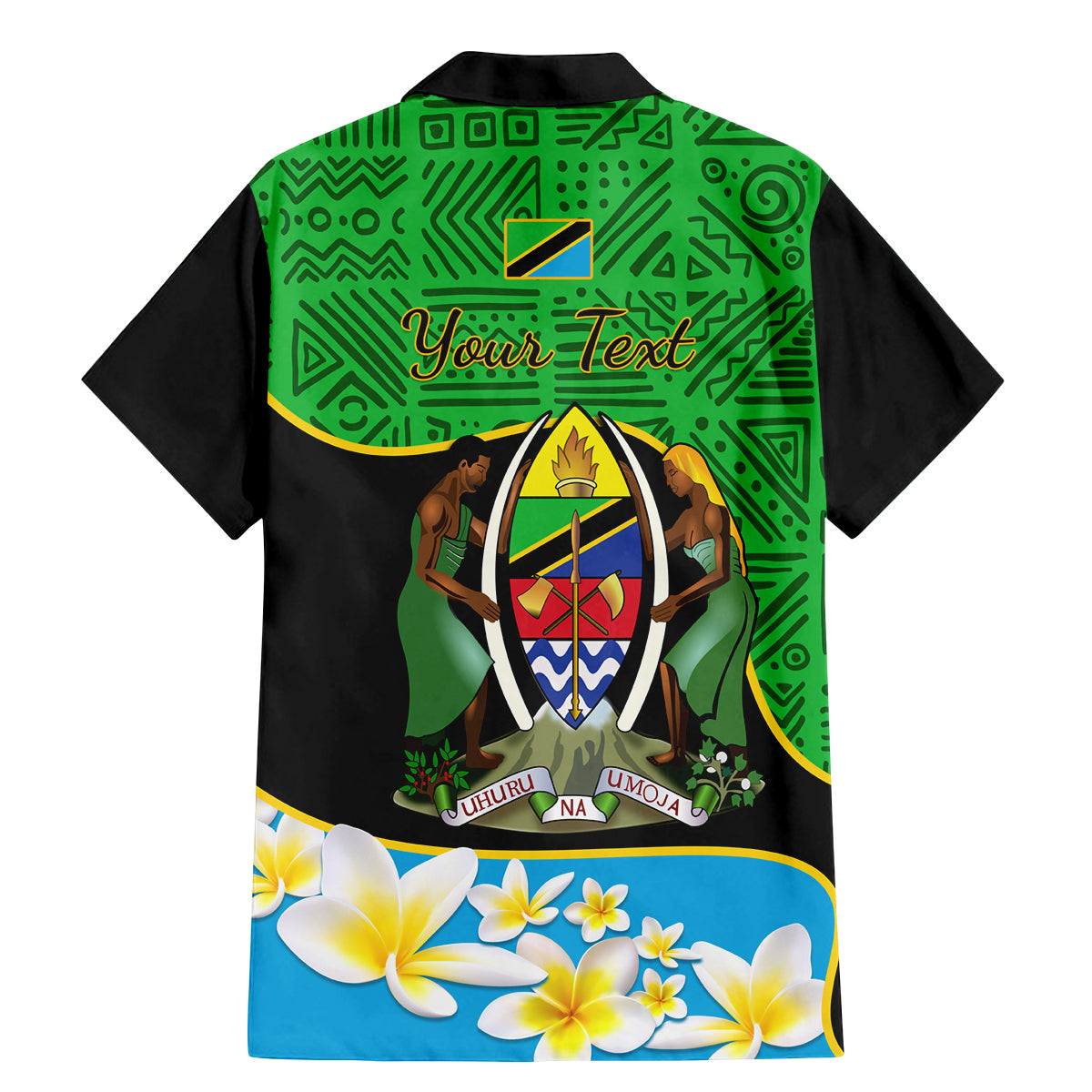 Personalised Tanzania Independence Day Family Matching Mermaid Dress and Hawaiian Shirt Heri ya Siku ya Uhuru African Pattern - Wonder Print Shop