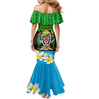 Personalised Tanzania Independence Day Family Matching Mermaid Dress and Hawaiian Shirt Heri ya Siku ya Uhuru African Pattern - Wonder Print Shop
