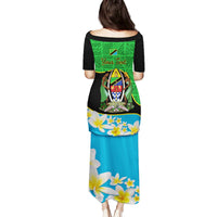 Personalised Tanzania Independence Day Family Matching Puletasi Dress and Hawaiian Shirt Heri ya Siku ya Uhuru African Pattern - Wonder Print Shop