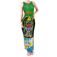 Personalised Tanzania Independence Day Family Matching Tank Maxi Dress and Hawaiian Shirt Heri ya Siku ya Uhuru African Pattern - Wonder Print Shop