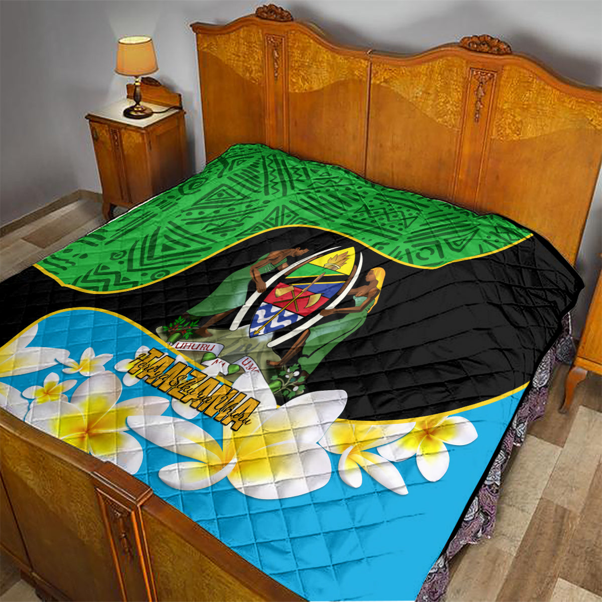 Personalised Tanzania Independence Day Quilt Heri ya Siku ya Uhuru African Pattern - Wonder Print Shop