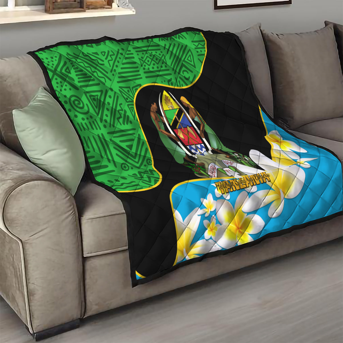 Personalised Tanzania Independence Day Quilt Heri ya Siku ya Uhuru African Pattern - Wonder Print Shop
