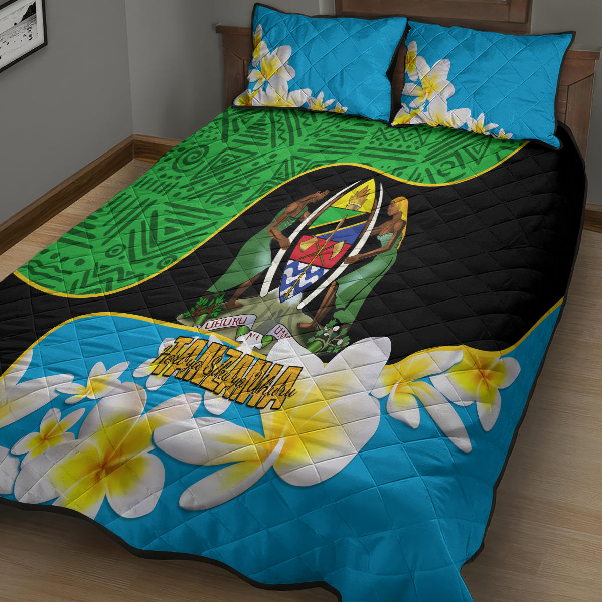 Personalised Tanzania Independence Day Quilt Bed Set Heri ya Siku ya Uhuru African Pattern - Wonder Print Shop