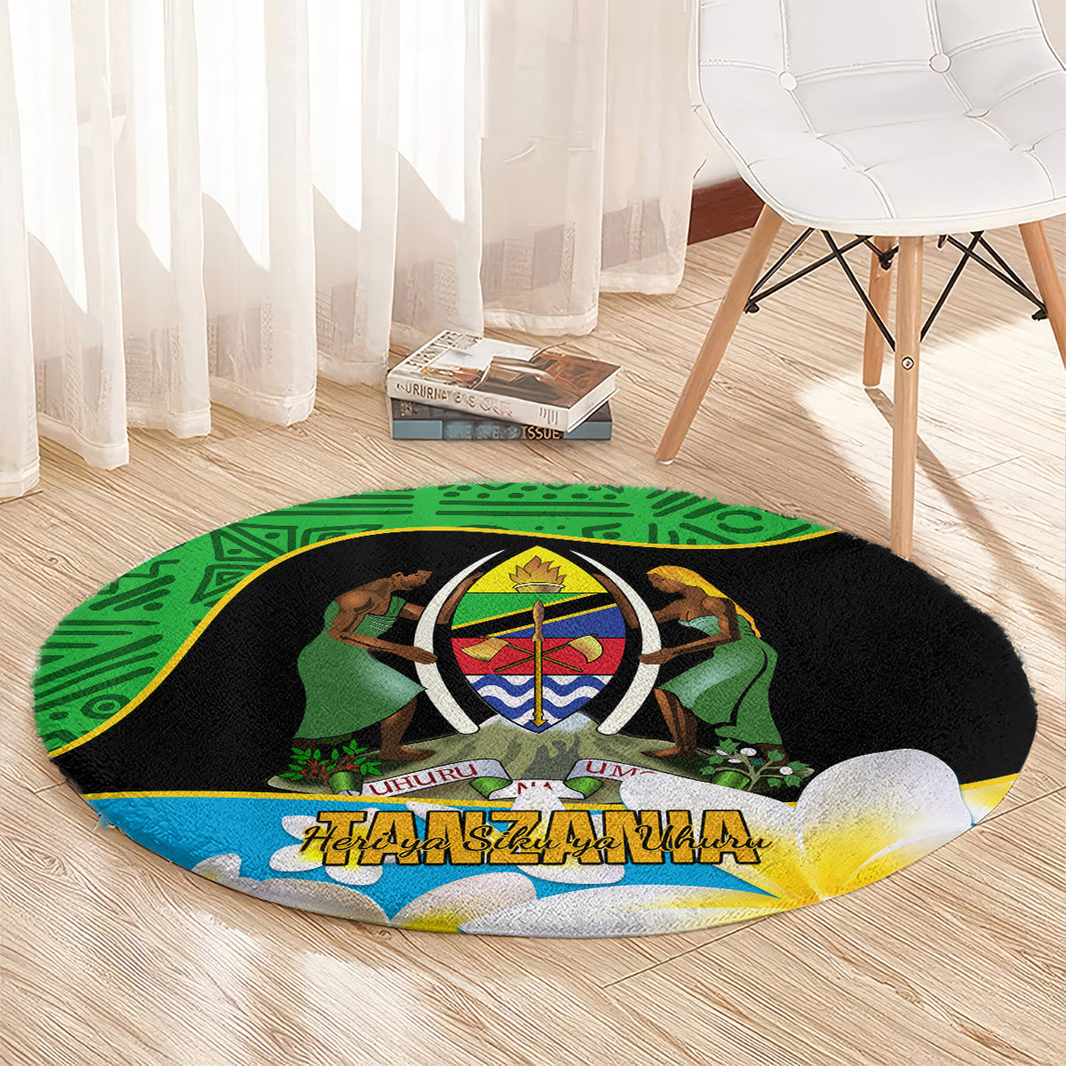 personalised-tanzania-independence-day-round-carpet-heri-ya-siku-ya-uhuru-african-pattern