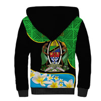 Personalised Tanzania Independence Day Sherpa Hoodie Heri ya Siku ya Uhuru African Pattern - Wonder Print Shop