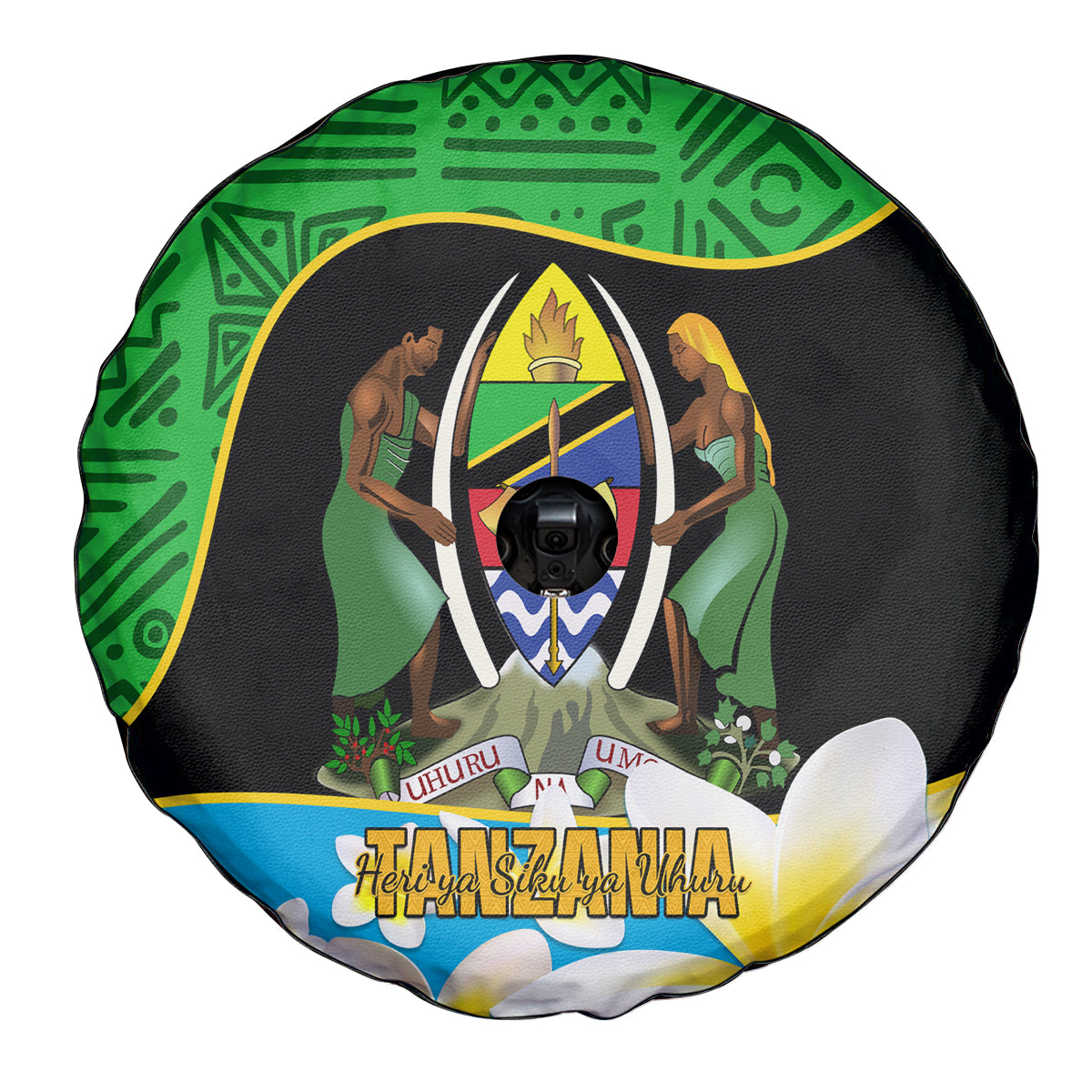 Personalised Tanzania Independence Day Spare Tire Cover Heri ya Siku ya Uhuru African Pattern - Wonder Print Shop