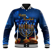 Personalised Hanukkah Baseball Jacket Menorah Happy Jewish Holiday - Wonder Print Shop