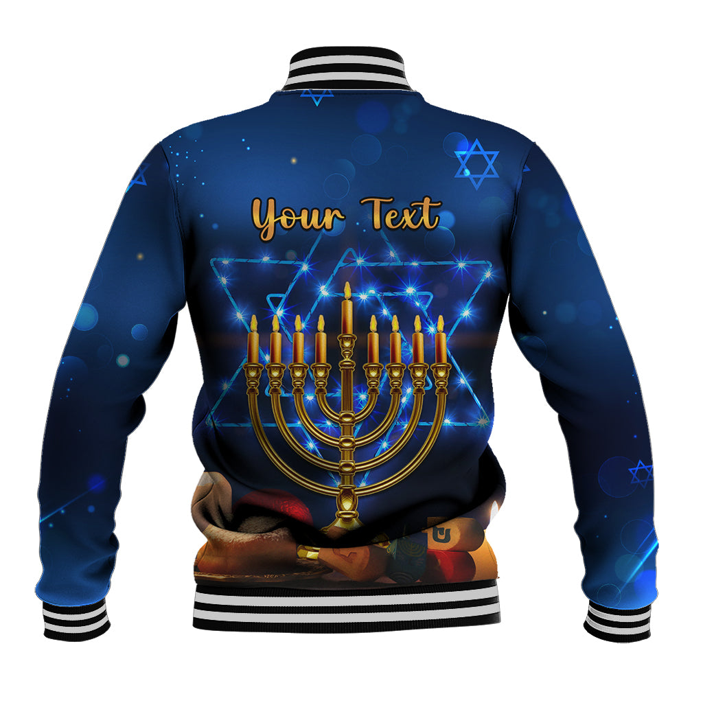 Personalised Hanukkah Baseball Jacket Menorah Happy Jewish Holiday - Wonder Print Shop