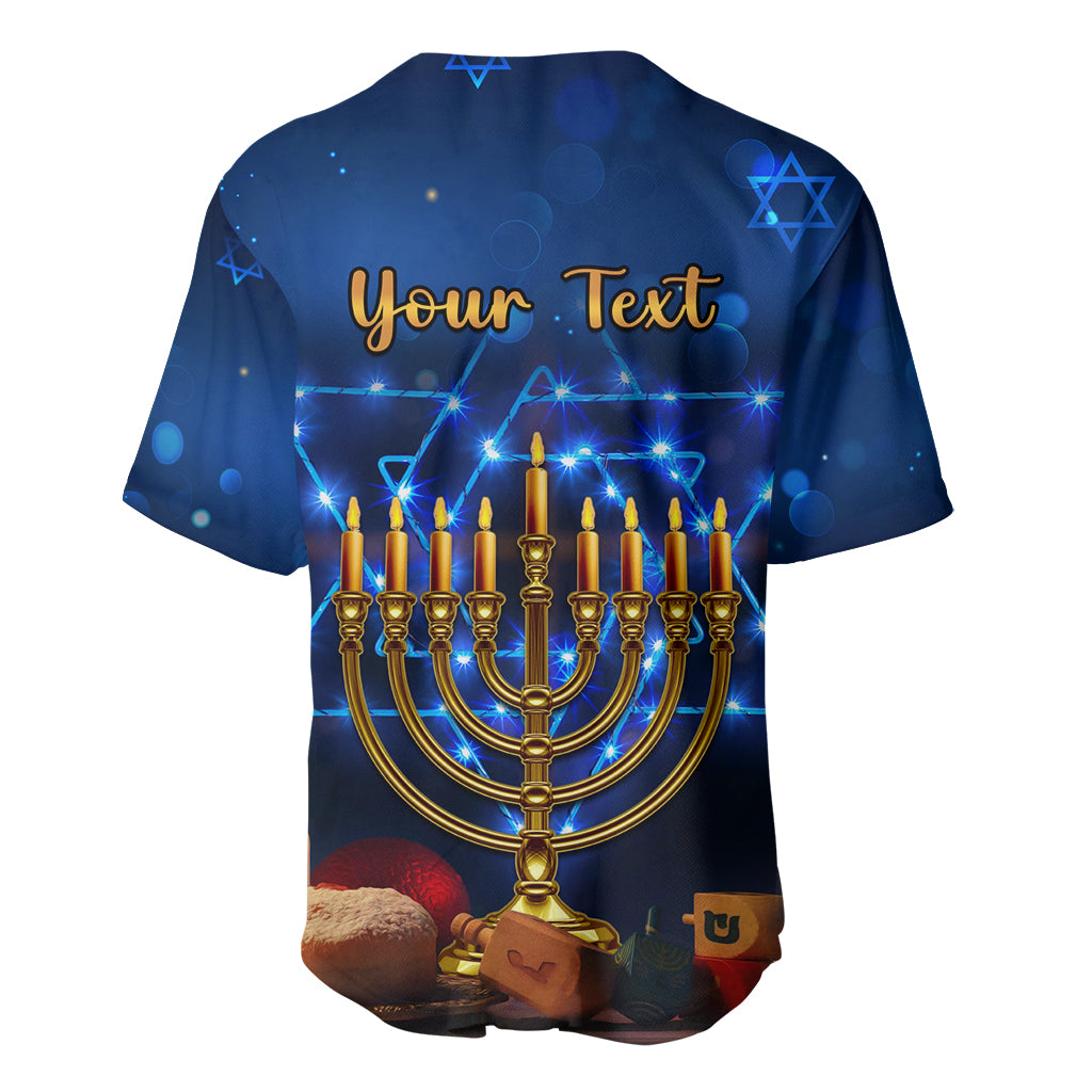 Personalised Hanukkah Baseball Jersey Menorah Happy Jewish Holiday - Wonder Print Shop