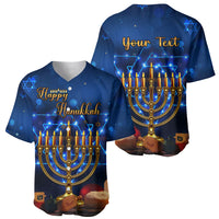 Personalised Hanukkah Baseball Jersey Menorah Happy Jewish Holiday - Wonder Print Shop