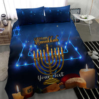 Personalised Hanukkah Bedding Set Menorah Happy Jewish Holiday - Wonder Print Shop