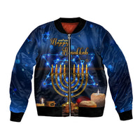 Personalised Hanukkah Bomber Jacket Menorah Happy Jewish Holiday - Wonder Print Shop