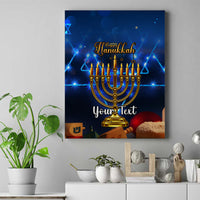 Personalised Hanukkah Canvas Wall Art Menorah Happy Jewish Holiday - Wonder Print Shop