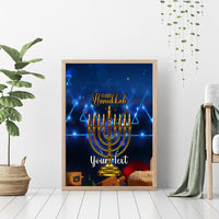 Personalised Hanukkah Canvas Wall Art Menorah Happy Jewish Holiday - Wonder Print Shop