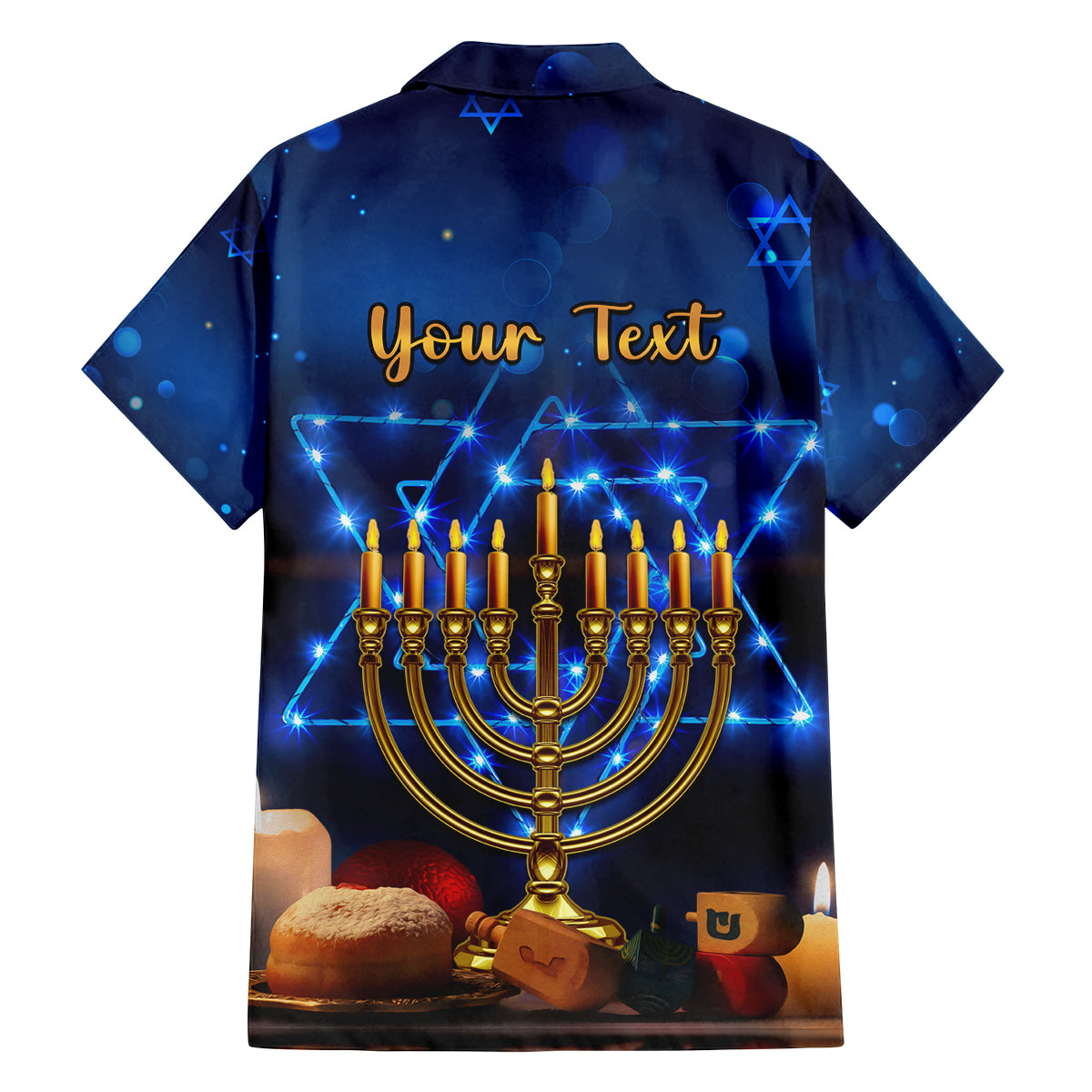 Personalised Hanukkah Family Matching Long Sleeve Bodycon Dress and Hawaiian Shirt Menorah Happy Jewish Holiday - Wonder Print Shop