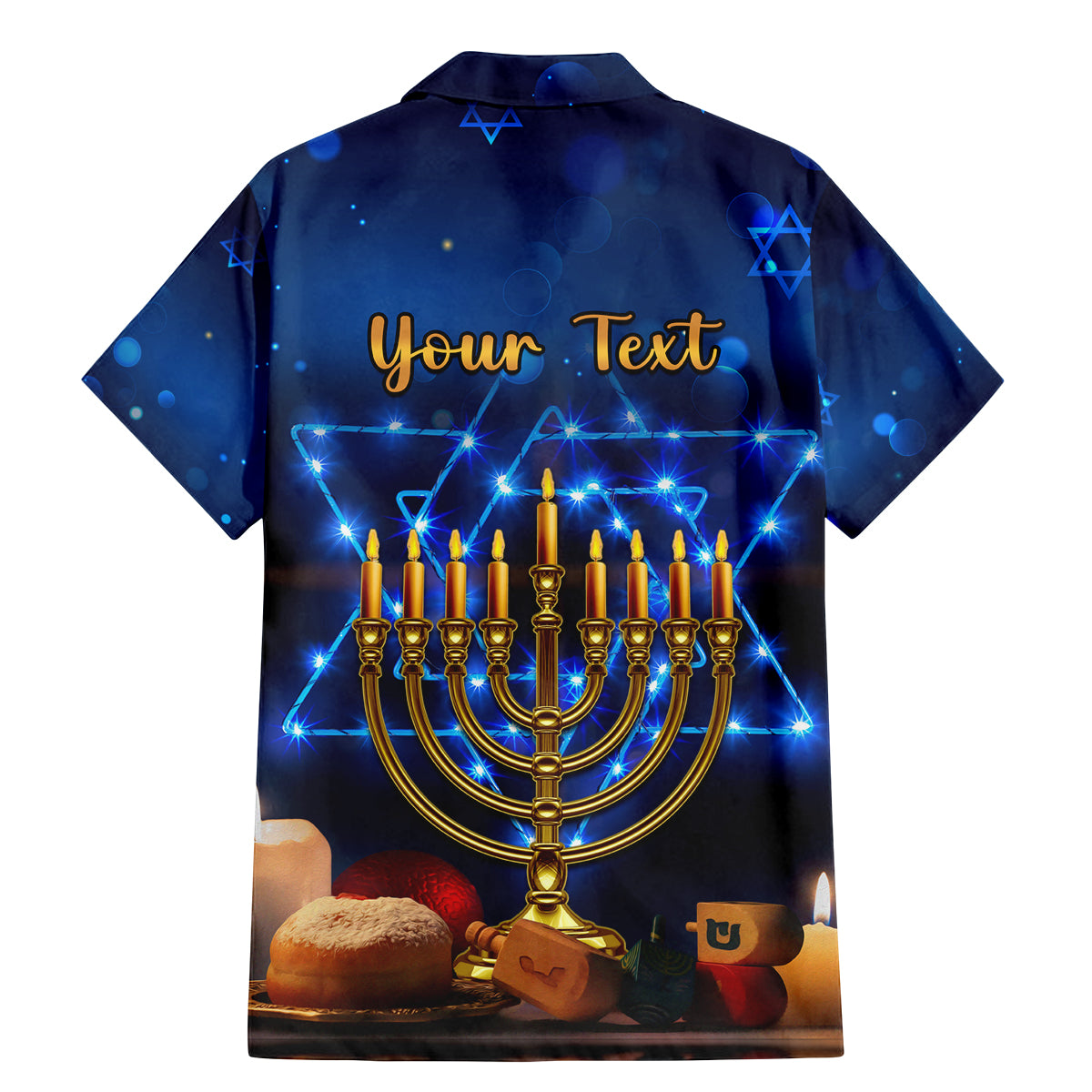 Personalised Hanukkah Family Matching Mermaid Dress and Hawaiian Shirt Menorah Happy Jewish Holiday - Wonder Print Shop