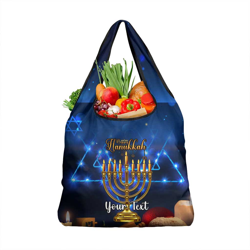 Personalised Hanukkah Grocery Bag Menorah Happy Jewish Holiday
