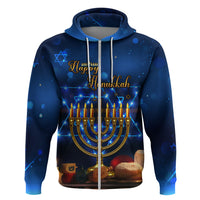 Personalised Hanukkah Hoodie Menorah Happy Jewish Holiday - Wonder Print Shop