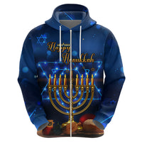 Personalised Hanukkah Hoodie Menorah Happy Jewish Holiday - Wonder Print Shop