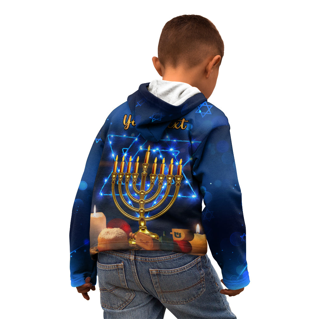 Personalised Hanukkah Kid Hoodie Menorah Happy Jewish Holiday - Wonder Print Shop
