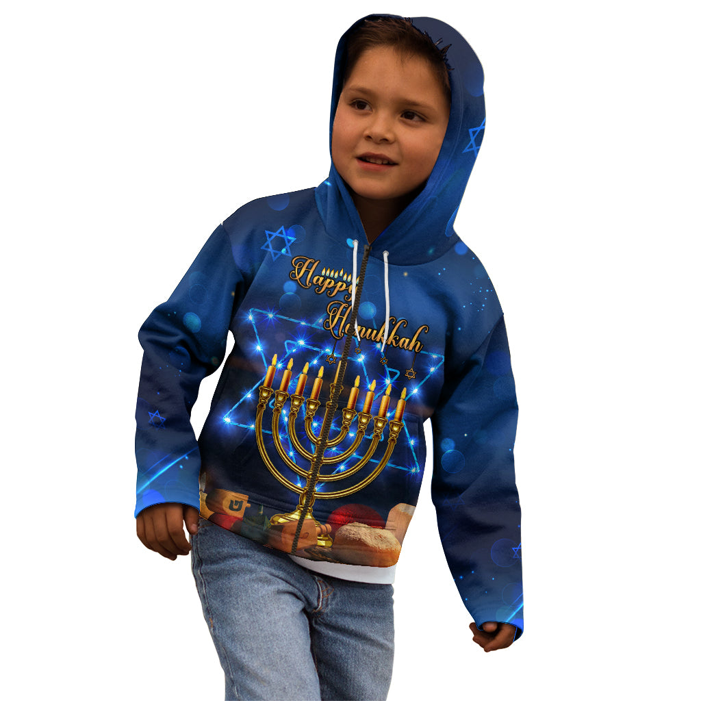 Personalised Hanukkah Kid Hoodie Menorah Happy Jewish Holiday - Wonder Print Shop