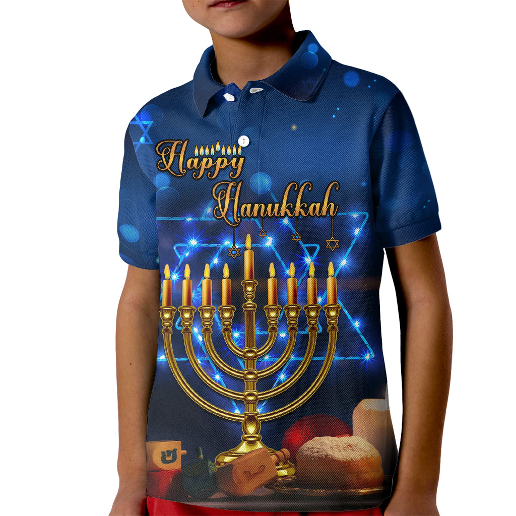 Personalised Hanukkah Kid Polo Shirt Menorah Happy Jewish Holiday - Wonder Print Shop