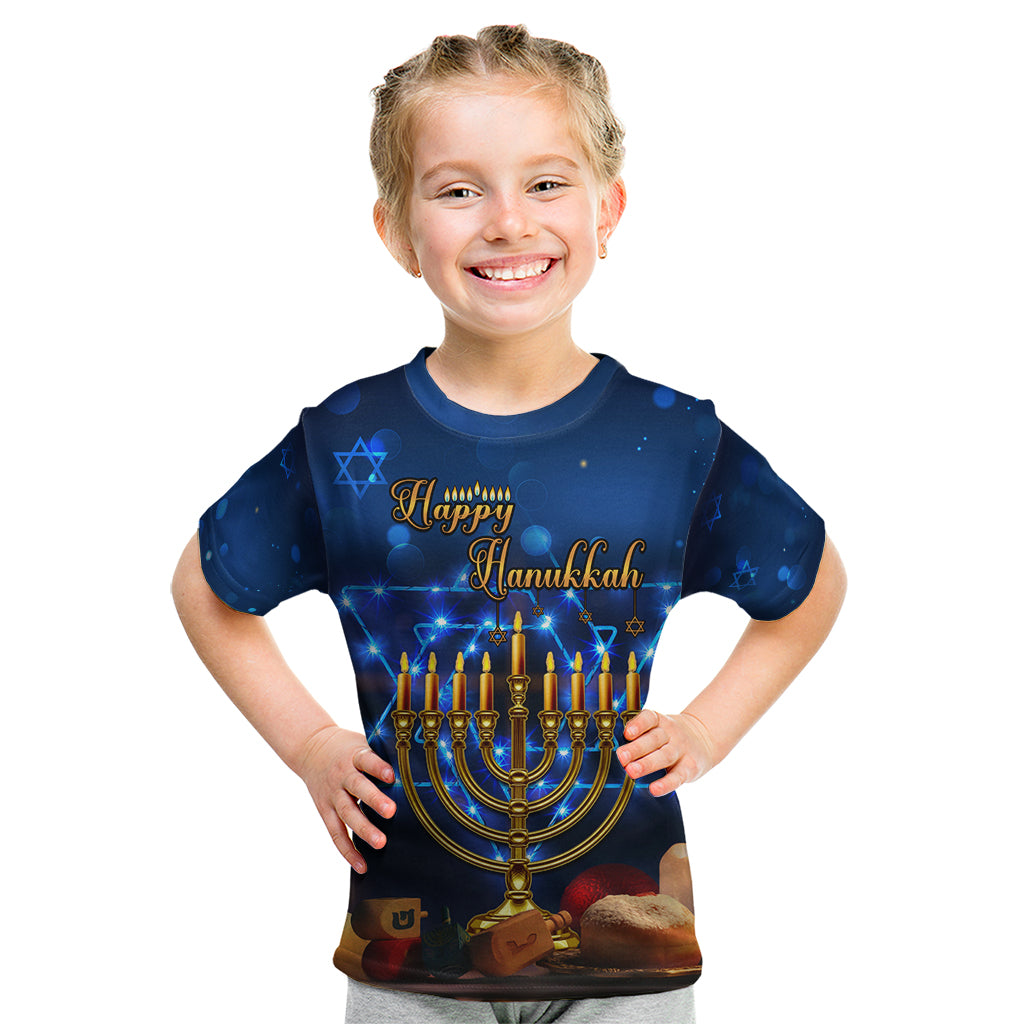 Personalised Hanukkah Kid T Shirt Menorah Happy Jewish Holiday - Wonder Print Shop