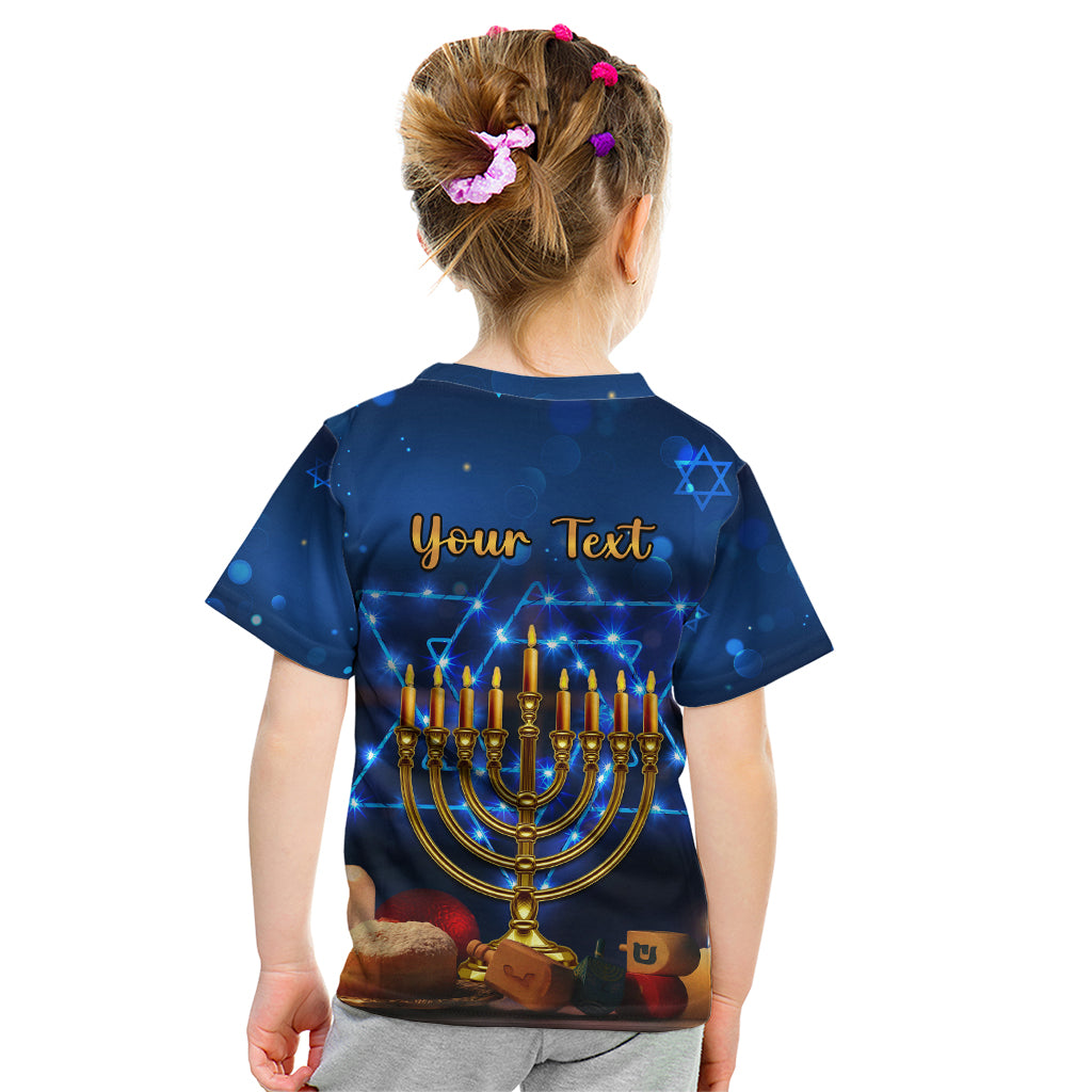 Personalised Hanukkah Kid T Shirt Menorah Happy Jewish Holiday - Wonder Print Shop