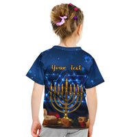 Personalised Hanukkah Kid T Shirt Menorah Happy Jewish Holiday - Wonder Print Shop