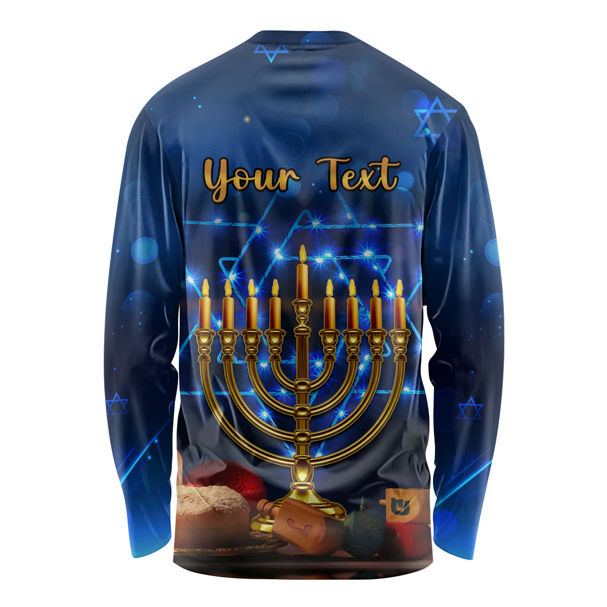 Personalised Hanukkah Long Sleeve Shirt Menorah Happy Jewish Holiday - Wonder Print Shop