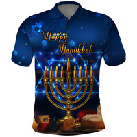 Personalised Hanukkah Polo Shirt Menorah Happy Jewish Holiday - Wonder Print Shop