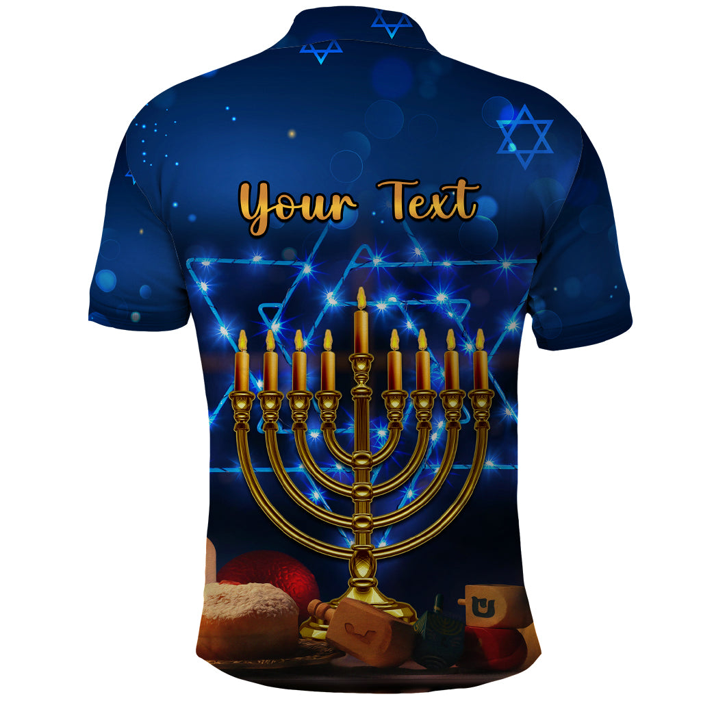 Personalised Hanukkah Polo Shirt Menorah Happy Jewish Holiday - Wonder Print Shop