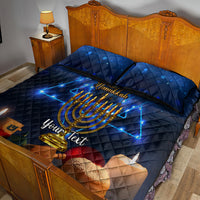 Personalised Hanukkah Quilt Bed Set Menorah Happy Jewish Holiday - Wonder Print Shop