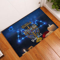 Personalised Hanukkah Rubber Doormat Menorah Happy Jewish Holiday - Wonder Print Shop