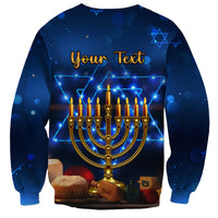 Personalised Hanukkah Sweatshirt Menorah Happy Jewish Holiday - Wonder Print Shop