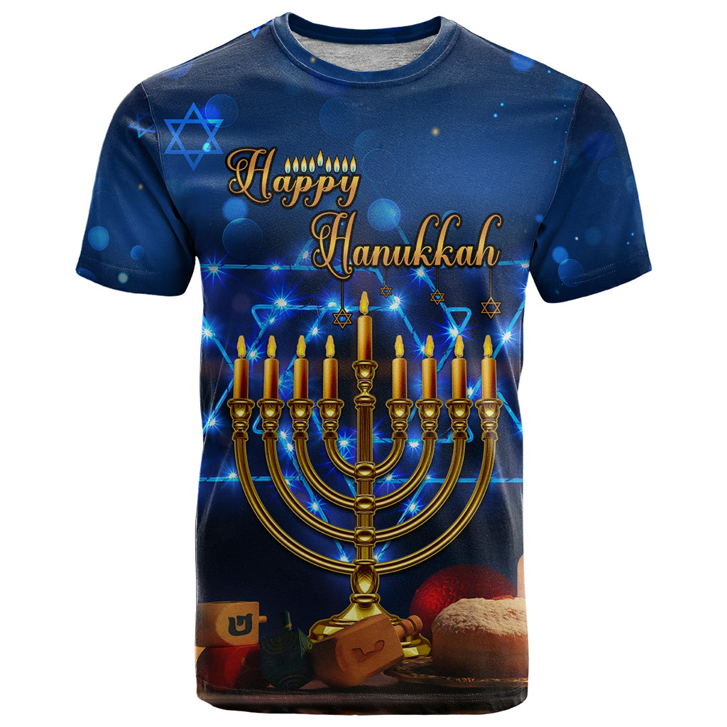 Personalised Hanukkah T Shirt Menorah Happy Jewish Holiday - Wonder Print Shop