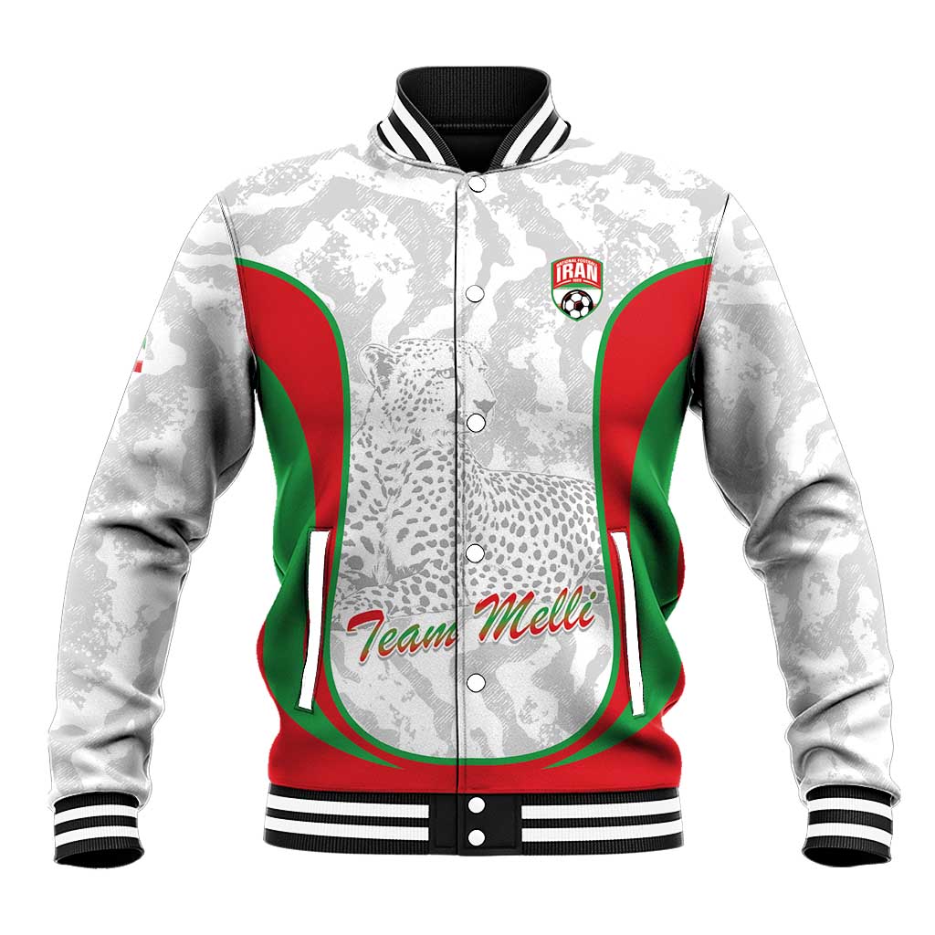 Iran Football Custom Baseball Jacket Come On Team Melli Cheetah - Wonder Print Shop